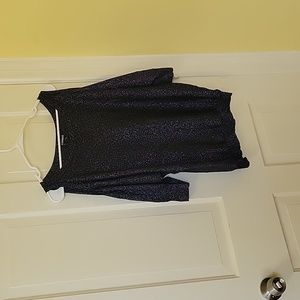 Cold shoulder 3/4 length sparkle sweater